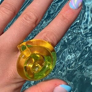 acrylic swirly yellow ring